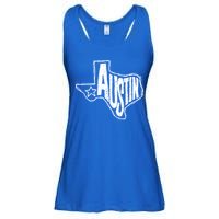 Austin Texas State Retro Outline Map Ladies Essential Flowy Tank