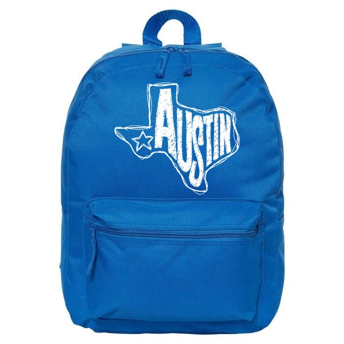 Austin Texas State Retro Outline Map 16 in Basic Backpack