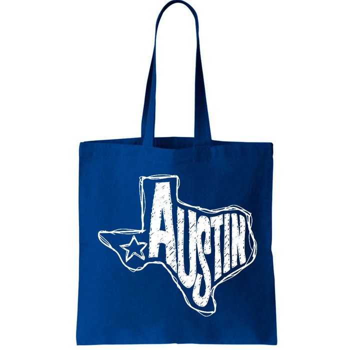 Austin Texas State Retro Outline Map Bag