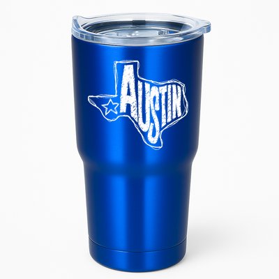Austin Texas State Retro Outline Map Tumbler