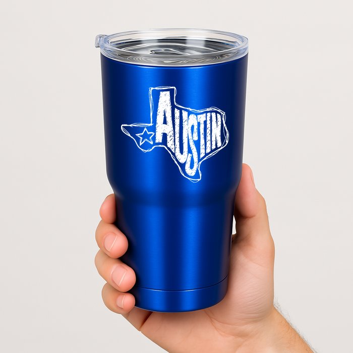 Austin Texas State Retro Outline Map Tumbler