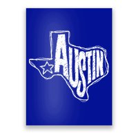 Austin Texas State Retro Outline Map Poster