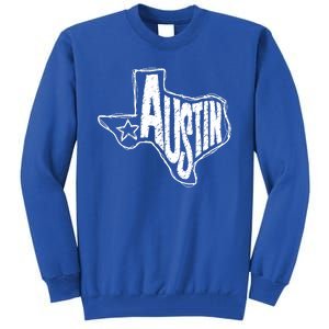 Austin Texas State Retro Outline Map Tall Sweatshirt