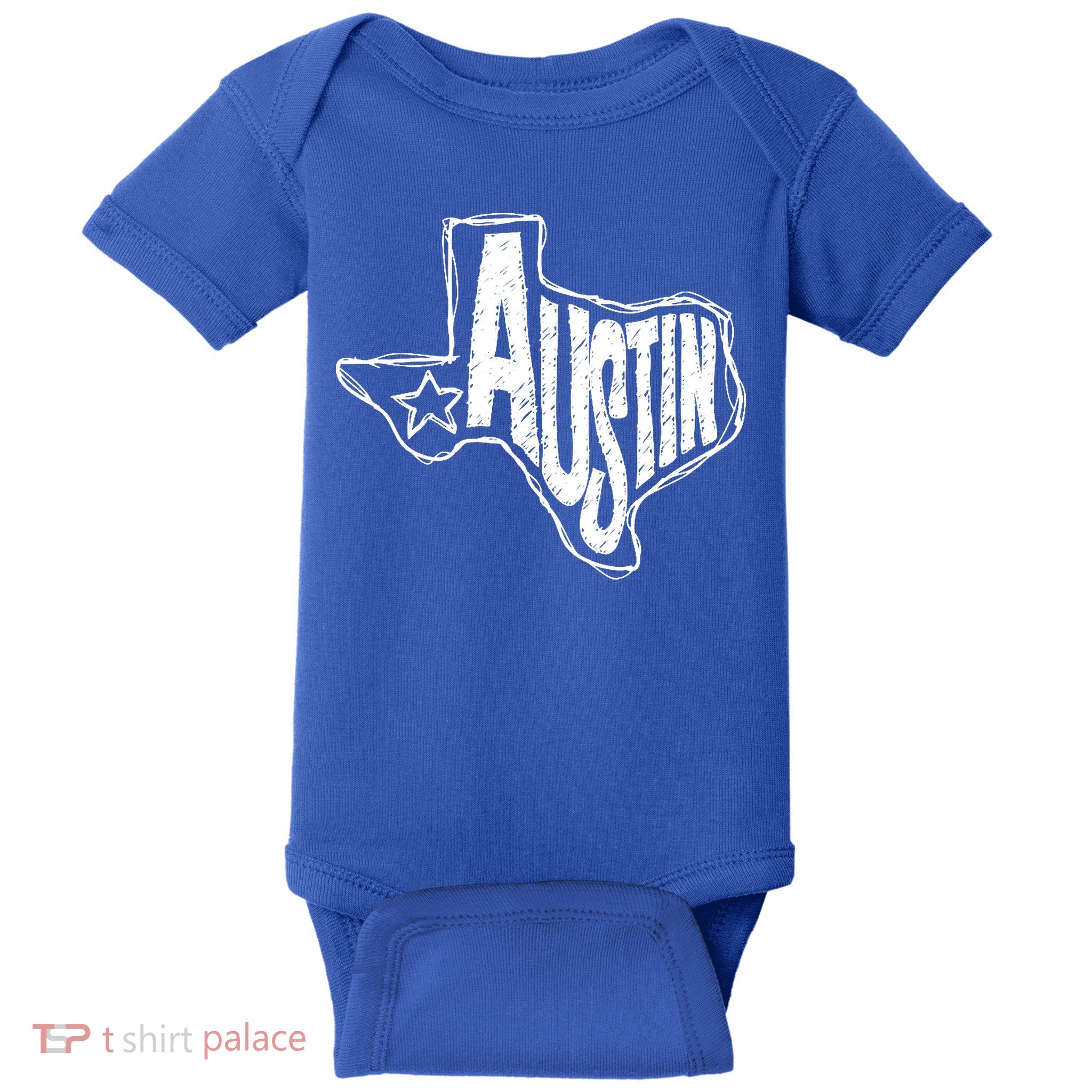 Austin Texas State Retro Outline Map Baby Bodysuit
