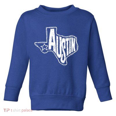 Austin Texas State Retro Outline Map Toddler Sweatshirt
