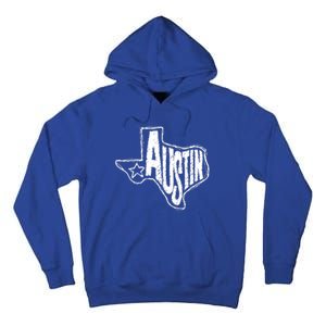 Austin Texas State Retro Outline Map Tall Hoodie