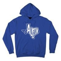 Austin Texas State Retro Outline Map Tall Hoodie