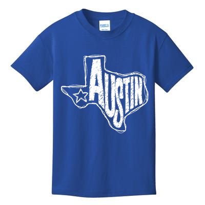 Austin Texas State Retro Outline Map Kids T-Shirt
