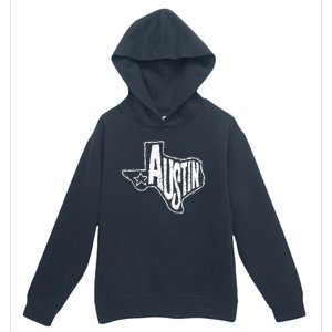 Austin Texas State Retro Outline Map Urban Pullover Hoodie