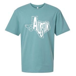 Austin Texas State Retro Outline Map Sueded Cloud Jersey T-Shirt