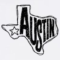 Austin Texas State Retro Outline Map Garment-Dyed Sweatshirt