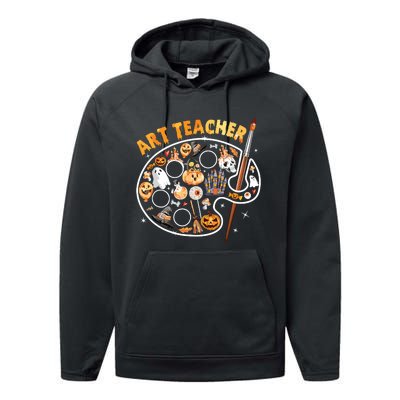 Art Teacher Spooky Pumpkin Halloween Performance Fleece Hoodie