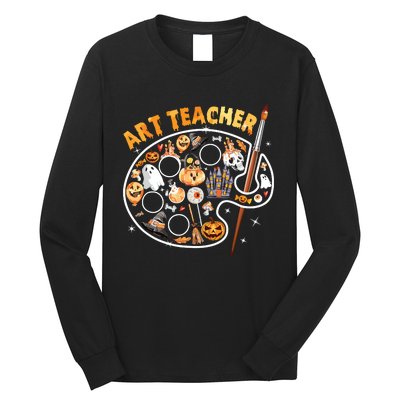 Art Teacher Spooky Pumpkin Halloween Long Sleeve Shirt