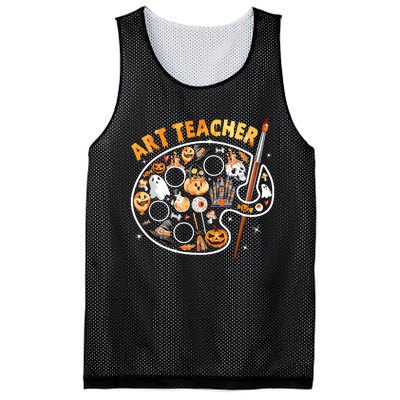 Art Teacher Spooky Pumpkin Halloween Mesh Reversible Basketball Jersey Tank