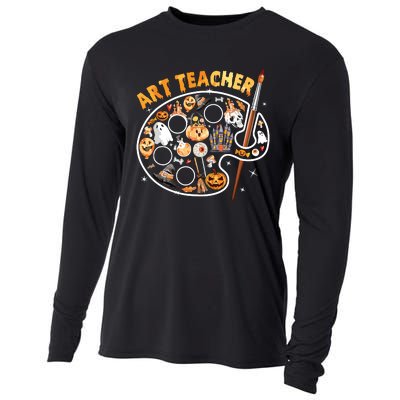 Art Teacher Spooky Pumpkin Halloween Cooling Performance Long Sleeve Crew