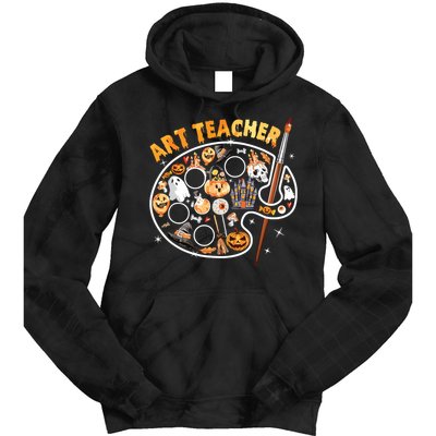 Art Teacher Spooky Pumpkin Halloween Tie Dye Hoodie