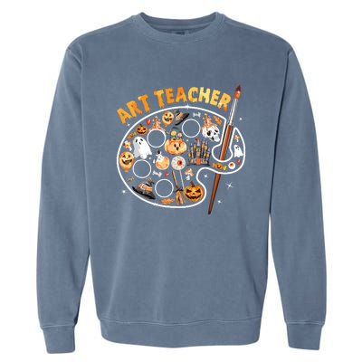 Art Teacher Spooky Pumpkin Halloween Garment-Dyed Sweatshirt