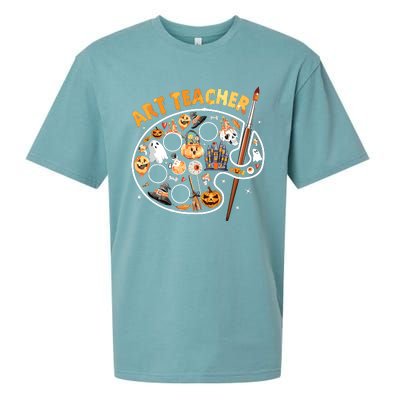 Art Teacher Spooky Pumpkin Halloween Sueded Cloud Jersey T-Shirt