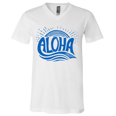 Aloha Tropical Surfer V-Neck T-Shirt