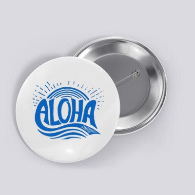 Aloha Tropical Surfer Button