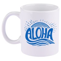 Aloha Tropical Surfer 11oz C Handle Ceramic Mug