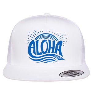 Aloha Tropical Surfer Flat Bill Trucker Hat