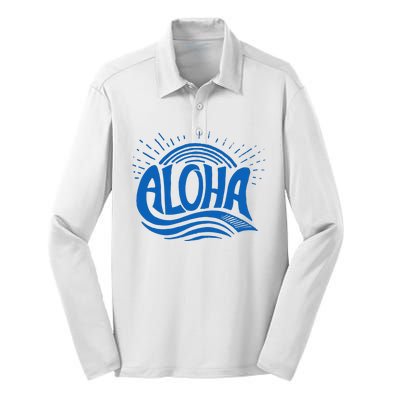 Aloha Tropical Surfer Silk Touch Performance Long Sleeve Polo