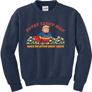 Anti Trump Super Tariff Man Make Inflation Great Again Kids Sweatshirt