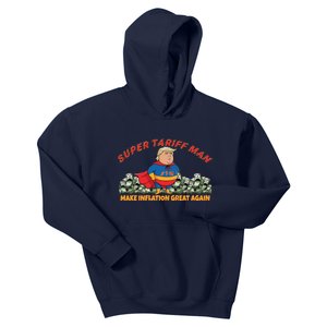 Anti Trump Super Tariff Man Make Inflation Great Again Kids Hoodie