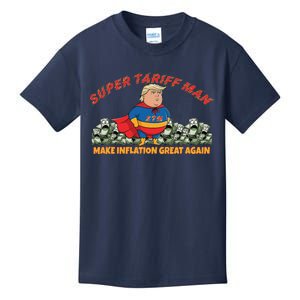 Anti Trump Super Tariff Man Make Inflation Great Again Kids T-Shirt