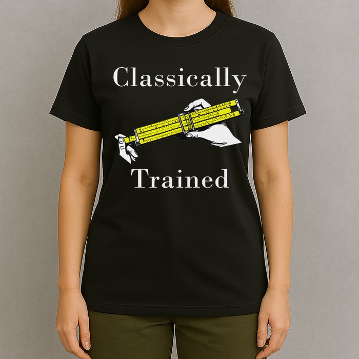 Ally Trained Slide Rule Retro Math Engineer T-Shirt