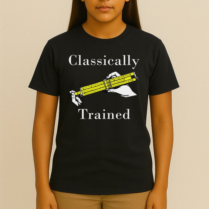 Ally Trained Slide Rule Retro Math Engineer T-Shirt