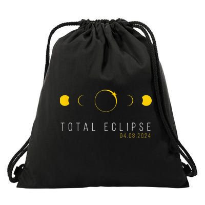 American Totality Solar Lunar Eclipse April 8 2024 Drawstring Bag