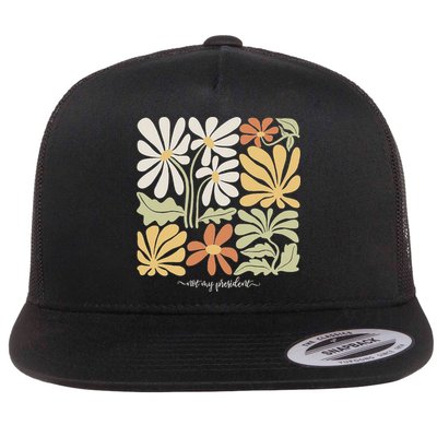 Anti Trump Subtle Not My President Flowers Flatbill Hat