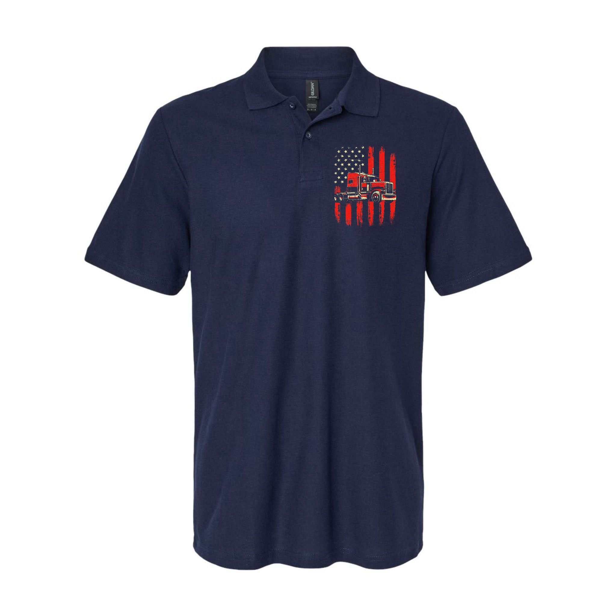 American Trucker Semi Truck Driver Trucking Big Rig Polo