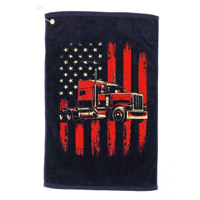 American Trucker Semi Truck Driver Trucking Big Rig Golf Towel