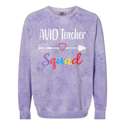 AVID Teacher Squad Funny Back To School Teacher supplies Colorblast Crewneck Sweatshirt