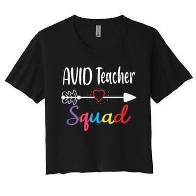 AVID Teacher Squad Funny Back To School Teacher supplies Women's Crop Top Tee