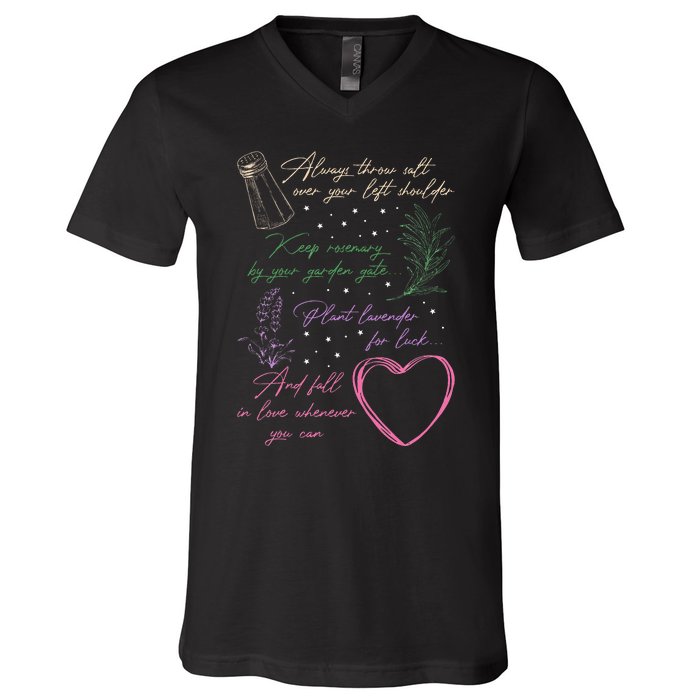 Always Throw Spilled Salt Practical Magic Inspirit Quote V-Neck T-Shirt