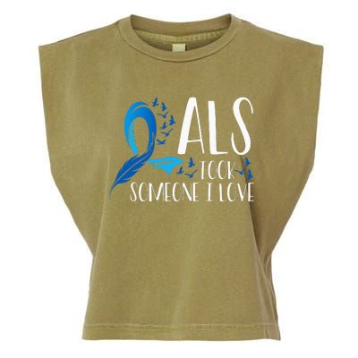 ALS Took Someone I Love ALS Awareness Month Garment-Dyed Women's Muscle Tee