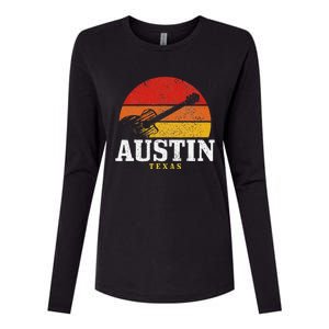 Austin Texas Souvenir Guitar Music Lover Womens Cotton Relaxed Long Sleeve T-Shirt