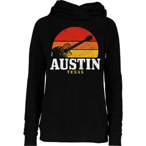 Austin Texas Souvenir Guitar Music Lover Womens Funnel Neck Pullover Hood