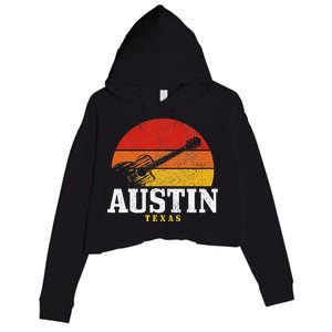 Austin Texas Souvenir Guitar Music Lover Crop Fleece Hoodie