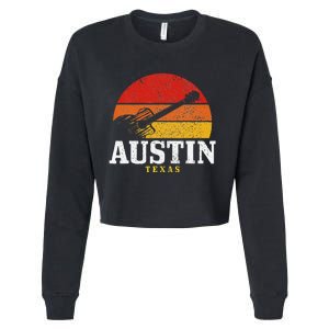 Austin Texas Souvenir Guitar Music Lover Cropped Pullover Crew