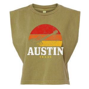 Austin Texas Souvenir Guitar Music Lover Garment-Dyed Women's Muscle Tee