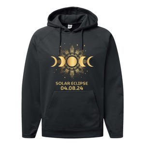 American Total Solar Eclipse April 8th 2024 Performance Fleece Hoodie