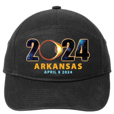Arkansas Total Solar Eclipse 2024 7-Panel Snapback Hat