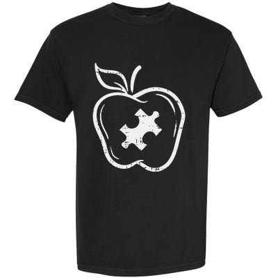 Autism Teacher Special Education Awareness Apple Garment-Dyed Heavyweight T-Shirt