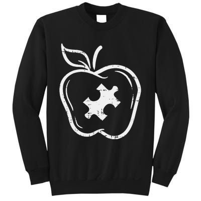 Autism Teacher Special Education Awareness Apple Sweatshirt