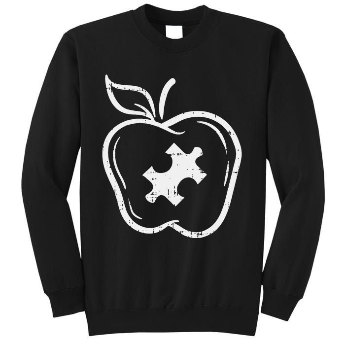 Autism Teacher Special Education Awareness Apple Sweatshirt